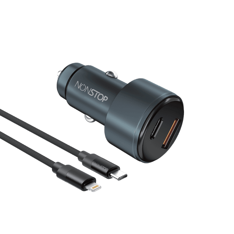 מטען רכב +כבל NONSTOP PowerLine PD+ USB 48W C-L
